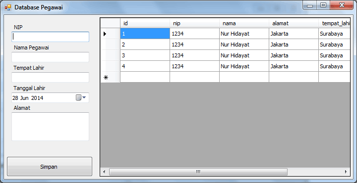 Pojok Programmer - CRUD Sederhana - Insert Menggunakan MySqlCommand