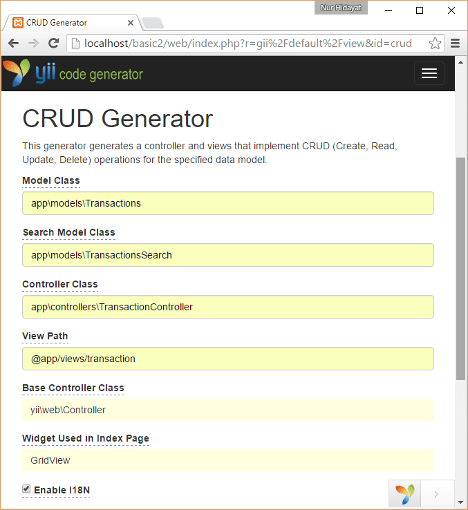 Sistem Inventory atau Aplikasi Persediaan Barang Menggunakan Yii Yii2 PHP Generate CRUD Transactions