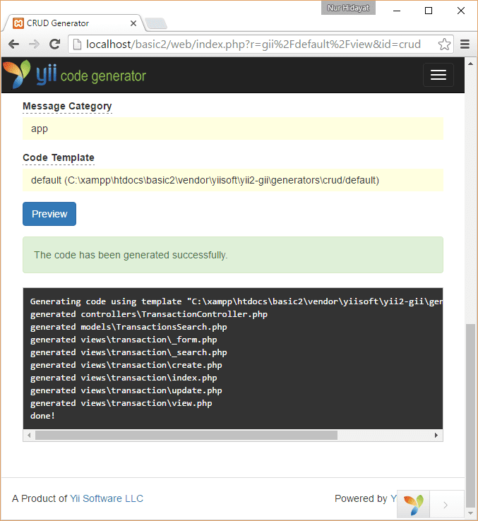 Sistem Inventory atau Aplikasi Persediaan Barang Menggunakan Yii Yii2 PHP Generate CRUD Transactions