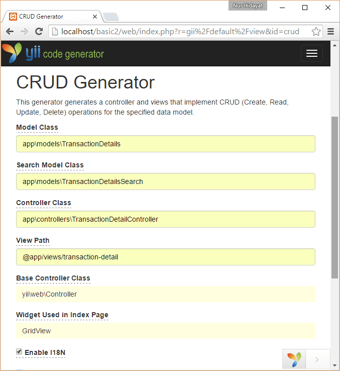 Sistem Inventory atau Aplikasi Persediaan Barang Menggunakan Yii Yii2 PHP Generate CRUD TransactionDetails