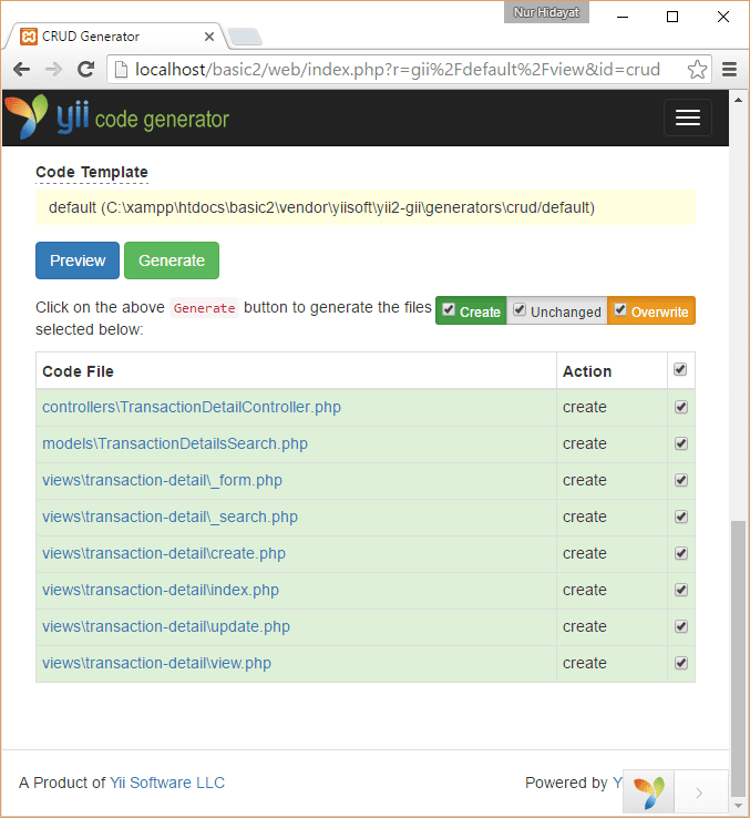 Sistem Inventory atau Aplikasi Persediaan Barang Menggunakan Yii Yii2 PHP Generate CRUD TransactionDetails