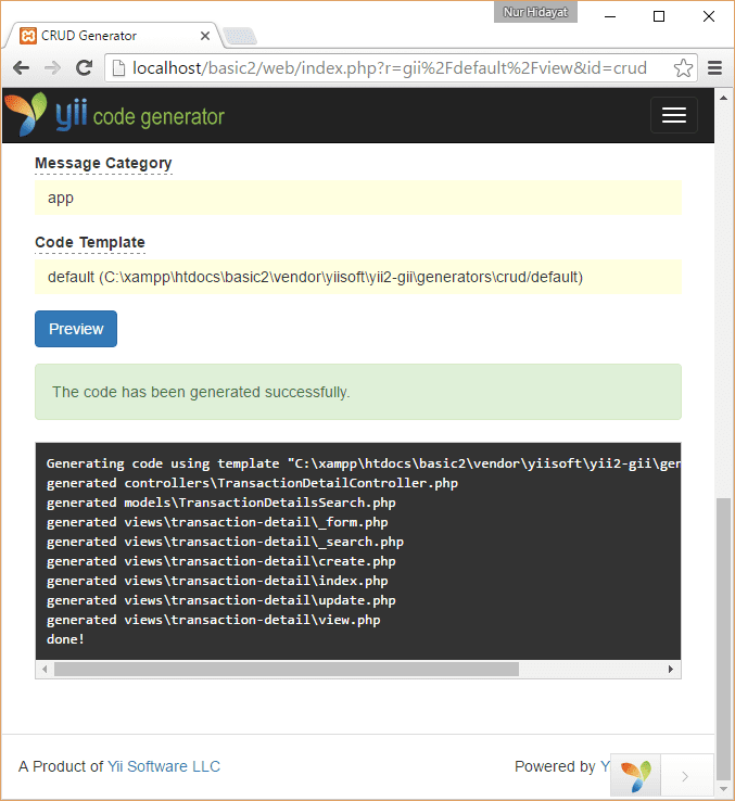 Sistem Inventory atau Aplikasi Persediaan Barang Menggunakan Yii Yii2 PHP Generate CRUD TransactionDetails